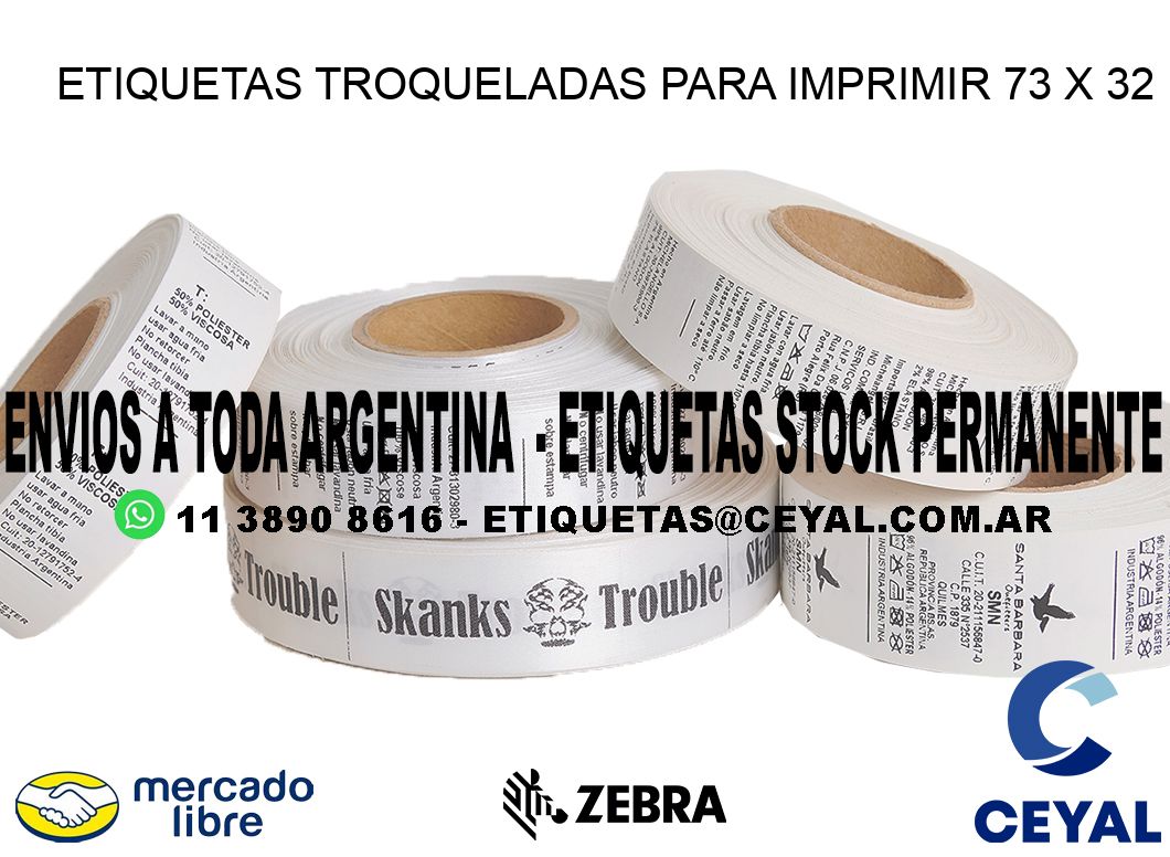 ETIQUETAS TROQUELADAS PARA IMPRIMIR 73 x 32