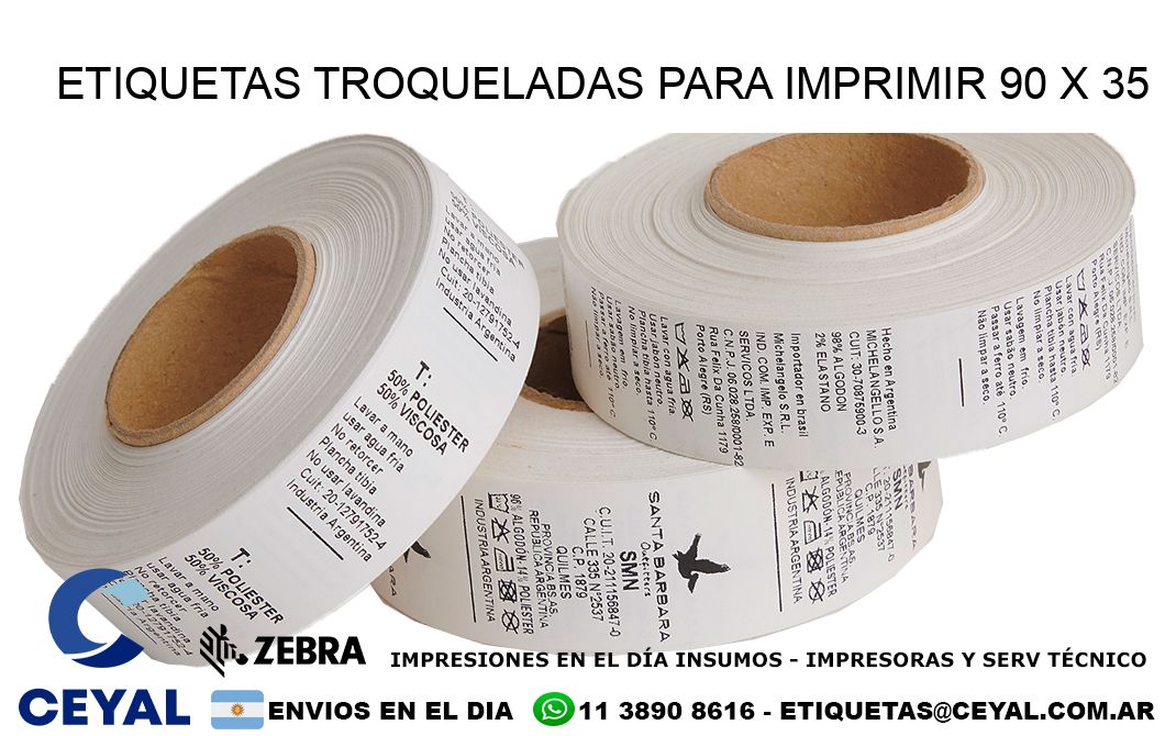 ETIQUETAS TROQUELADAS PARA IMPRIMIR 90 x 35
