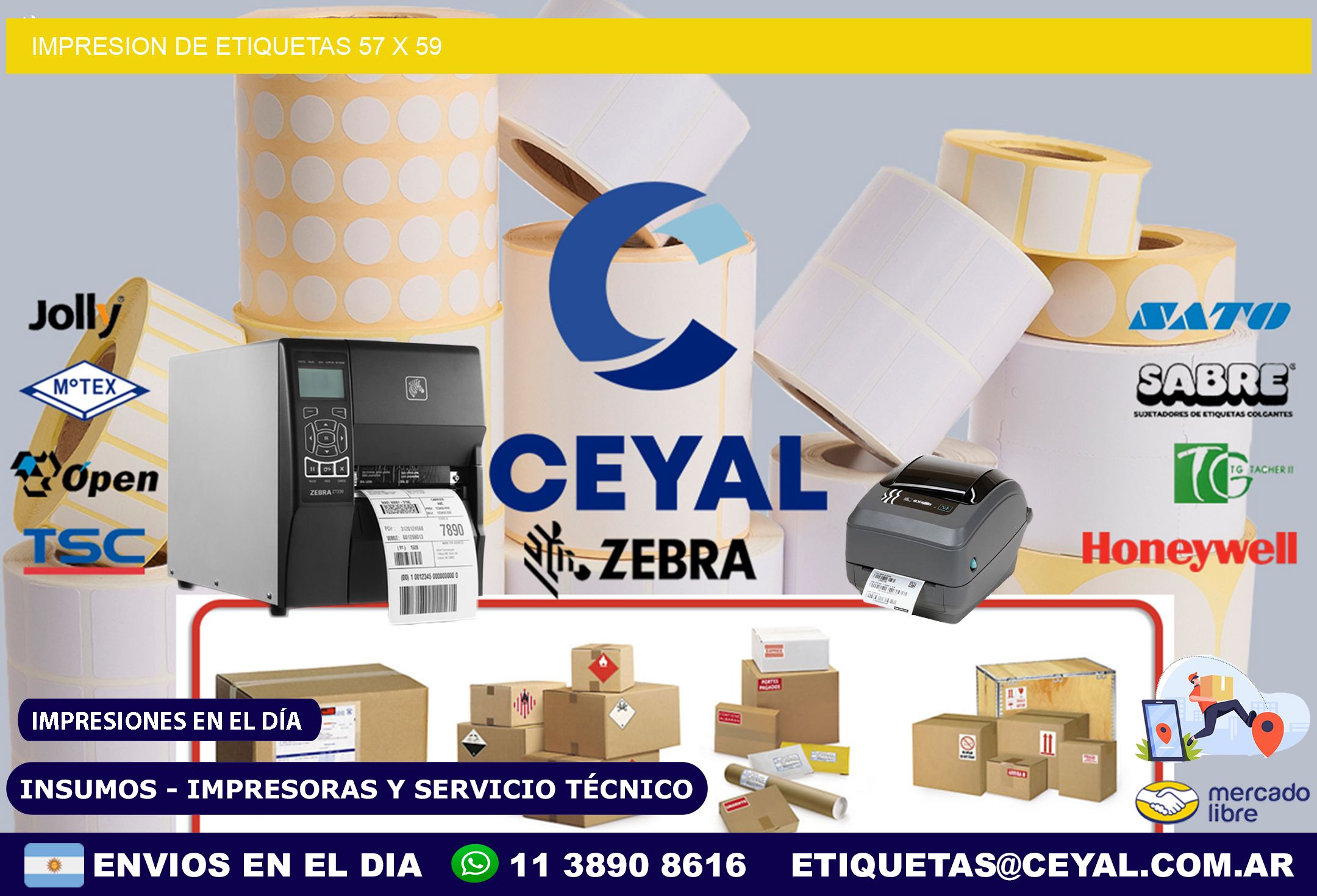 IMPRESION DE ETIQUETAS 57 x 59