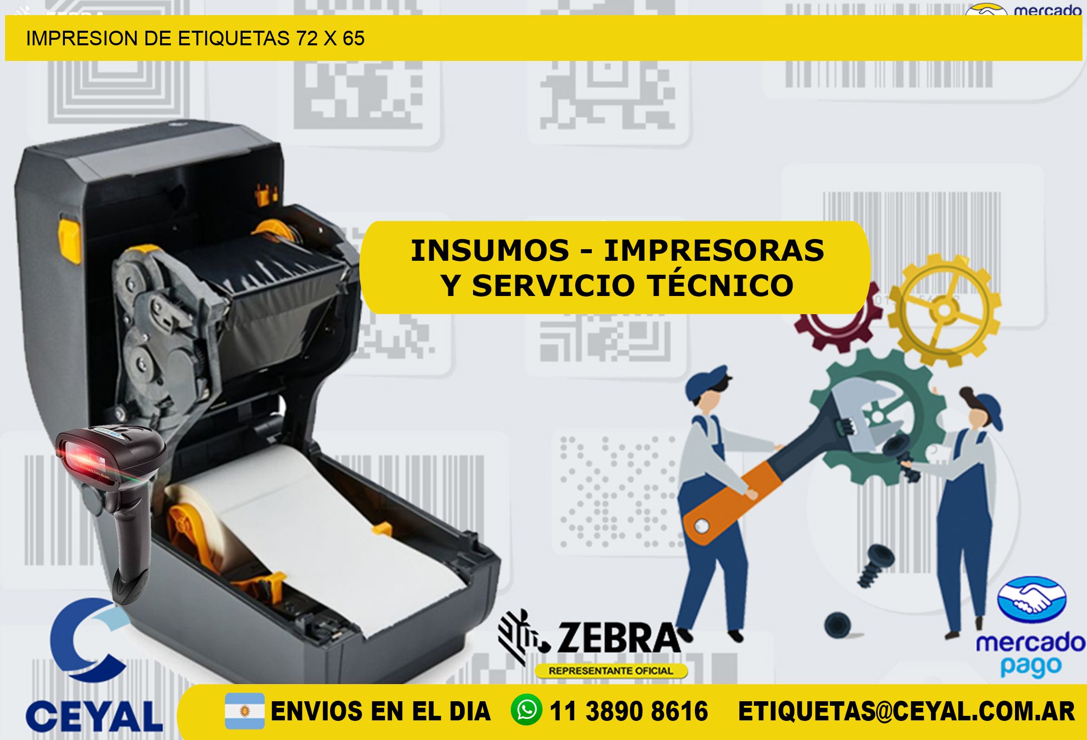 IMPRESION DE ETIQUETAS 72 x 65