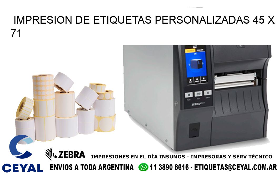 IMPRESION DE ETIQUETAS PERSONALIZADAS 45 x 71