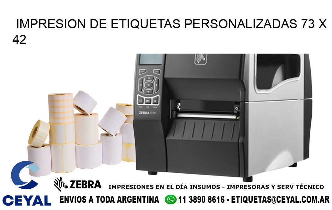 IMPRESION DE ETIQUETAS PERSONALIZADAS 73 x 42
