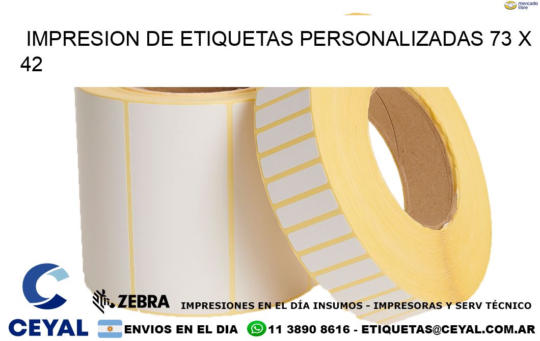 IMPRESION DE ETIQUETAS PERSONALIZADAS 73 x 42