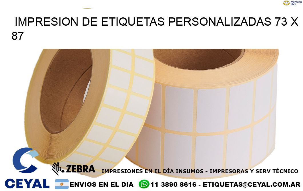 IMPRESION DE ETIQUETAS PERSONALIZADAS 73 x 87