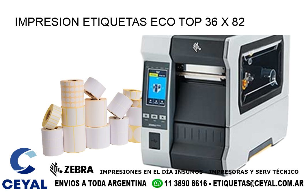 IMPRESION ETIQUETAS ECO TOP 36 x 82