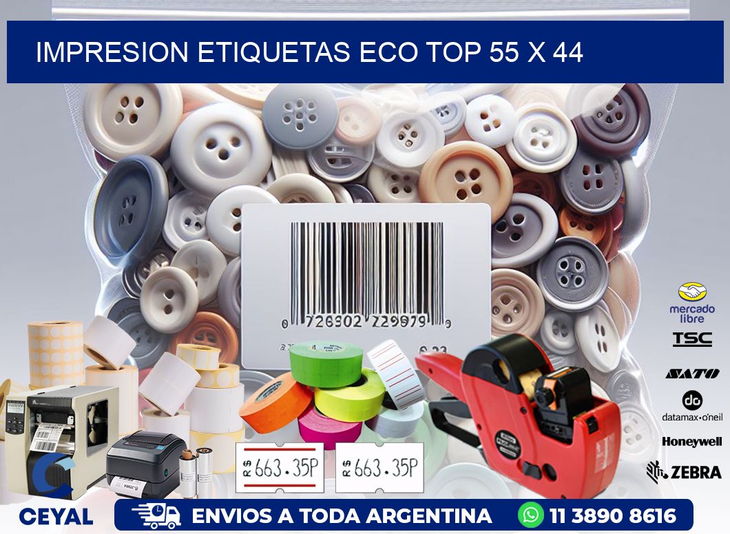 IMPRESION ETIQUETAS ECO TOP 55 x 44