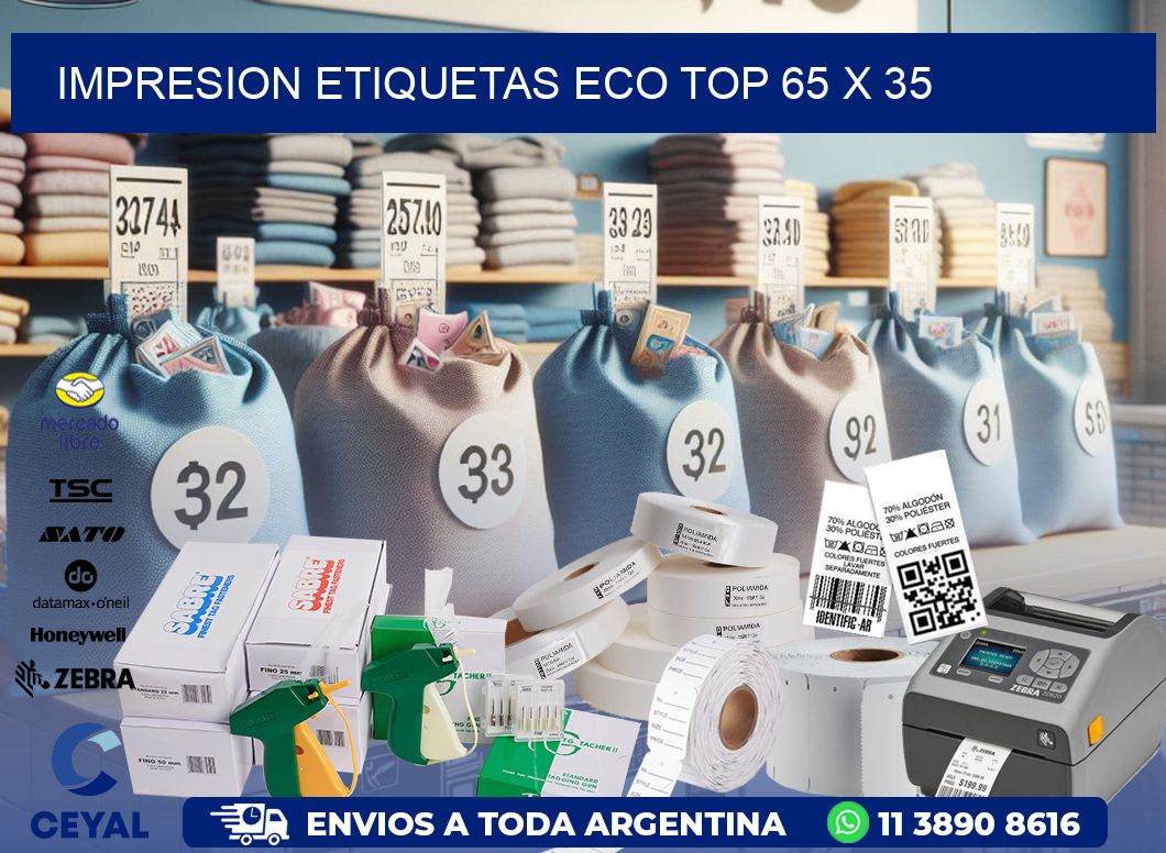 IMPRESION ETIQUETAS ECO TOP 65 x 35