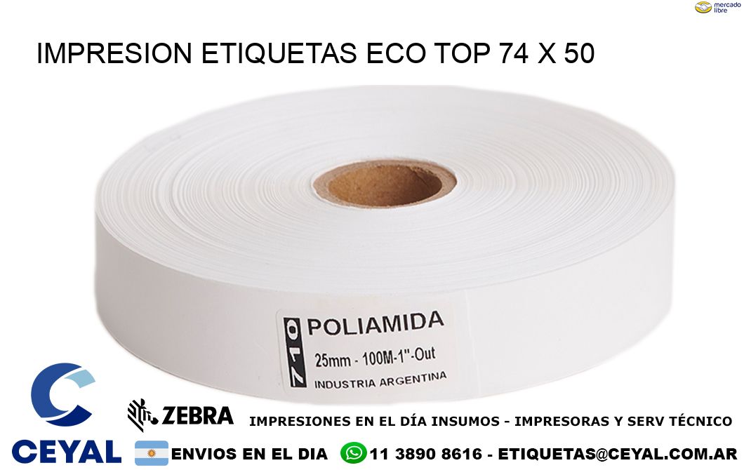 IMPRESION ETIQUETAS ECO TOP 74 x 50