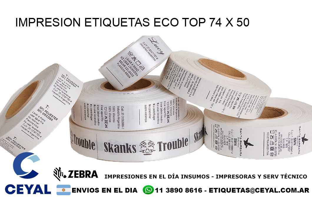 IMPRESION ETIQUETAS ECO TOP 74 x 50