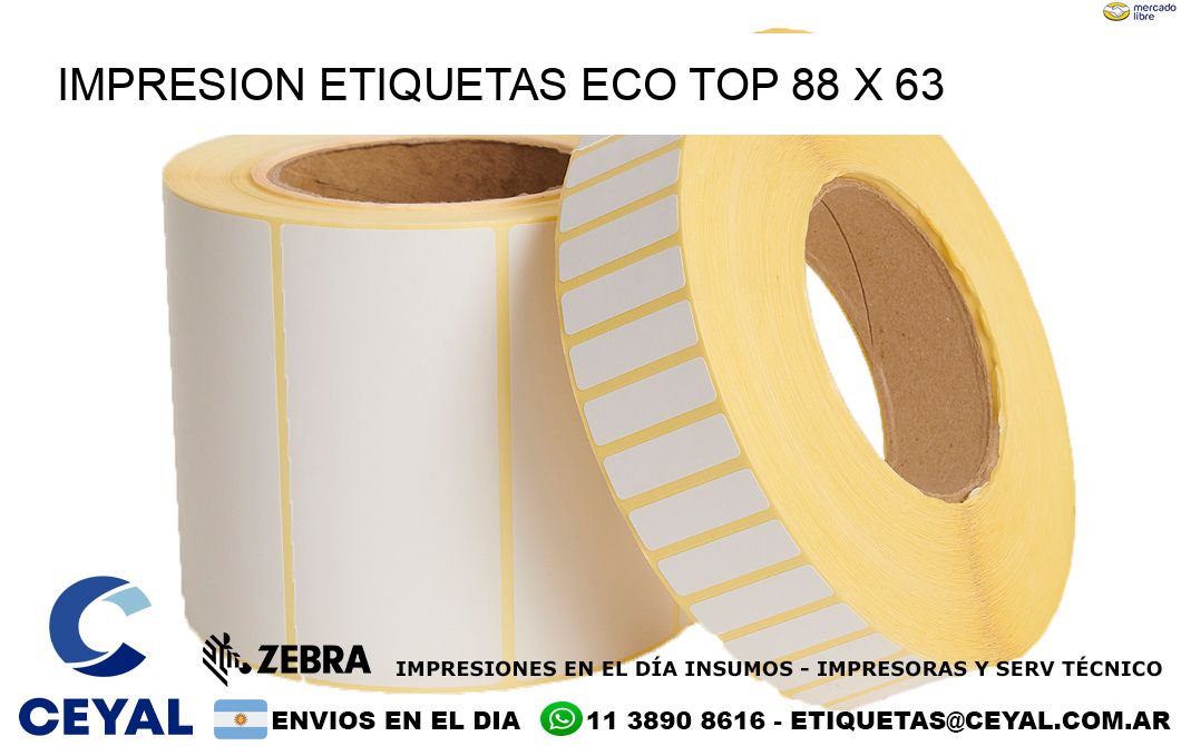 IMPRESION ETIQUETAS ECO TOP 88 x 63