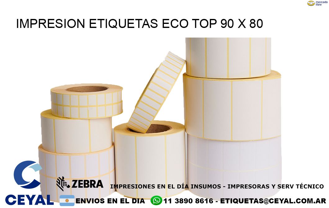 IMPRESION ETIQUETAS ECO TOP 90 x 80