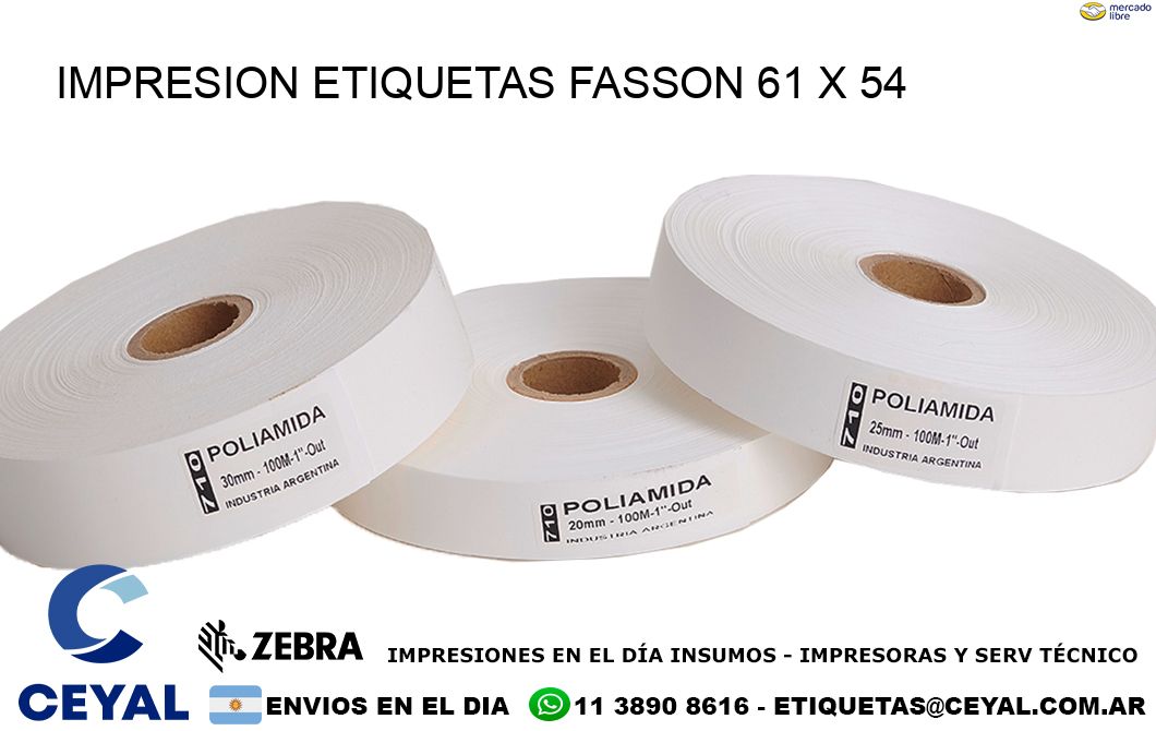 IMPRESION ETIQUETAS FASSON 61 x 54