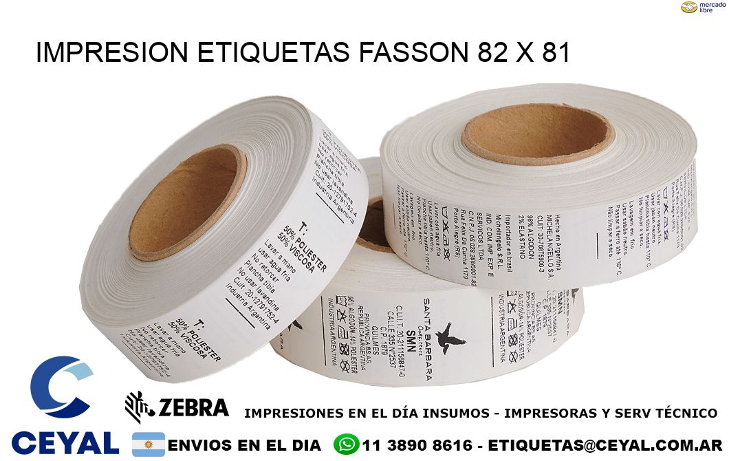 IMPRESION ETIQUETAS FASSON 82 x 81