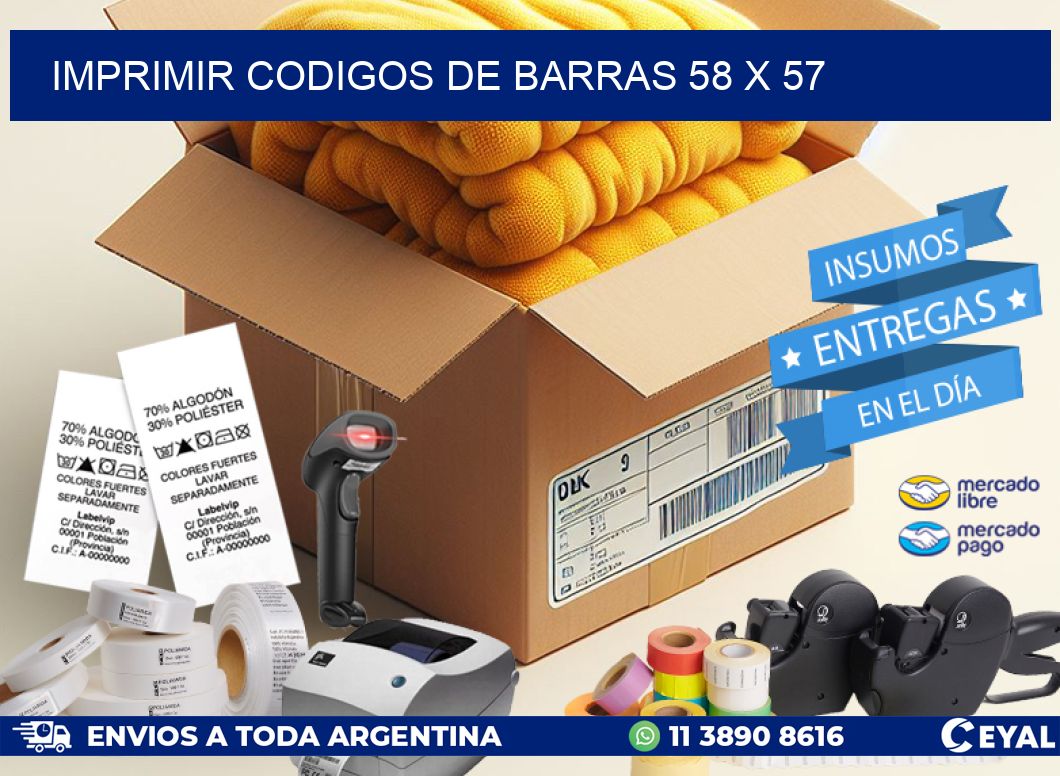 IMPRIMIR CODIGOS DE BARRAS 58 x 57