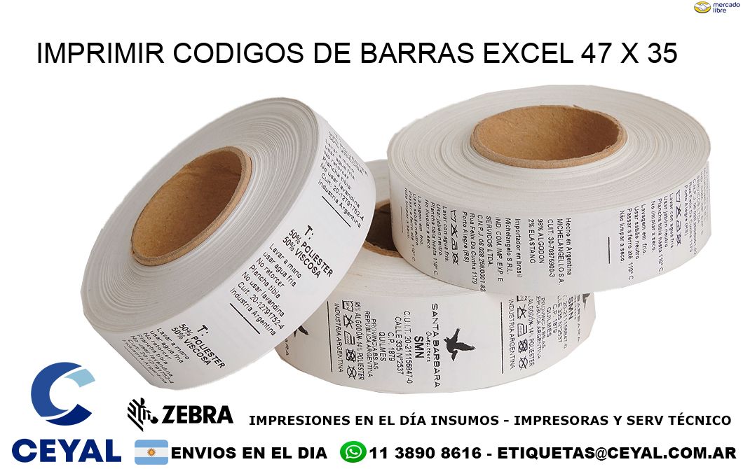 IMPRIMIR CODIGOS DE BARRAS EXCEL 47 x 35