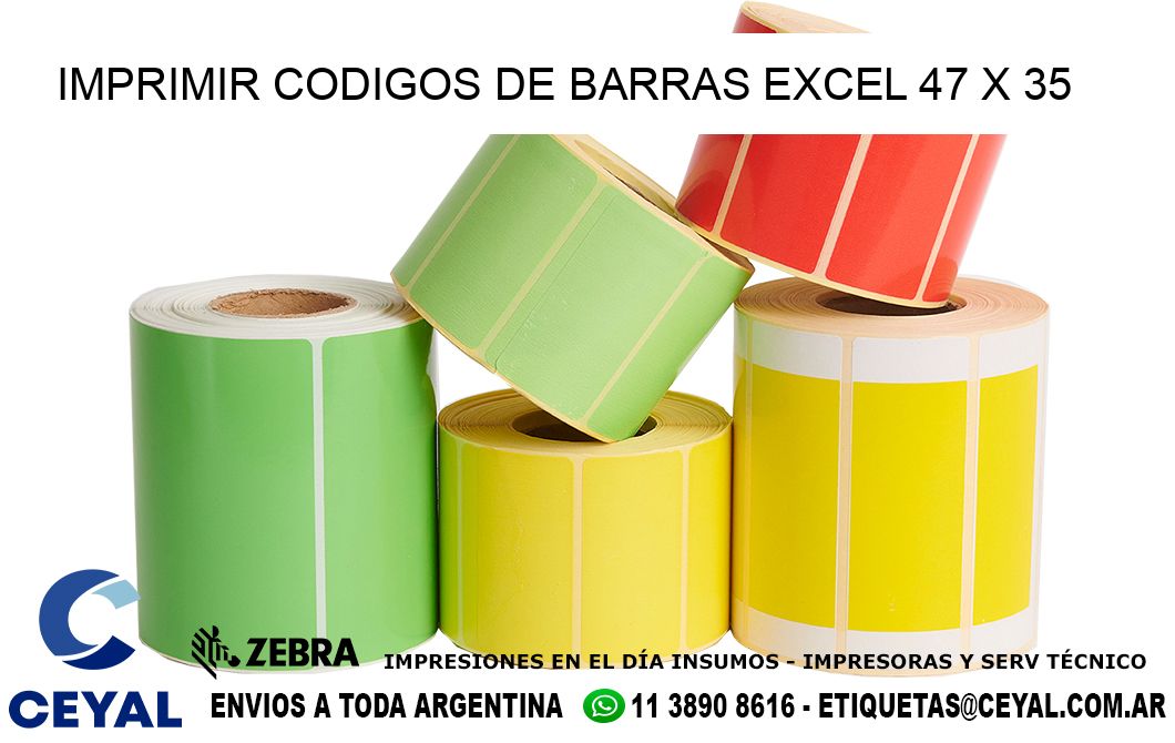 IMPRIMIR CODIGOS DE BARRAS EXCEL 47 x 35