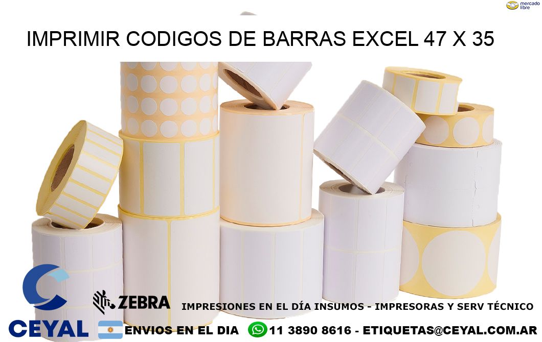 IMPRIMIR CODIGOS DE BARRAS EXCEL 47 x 35