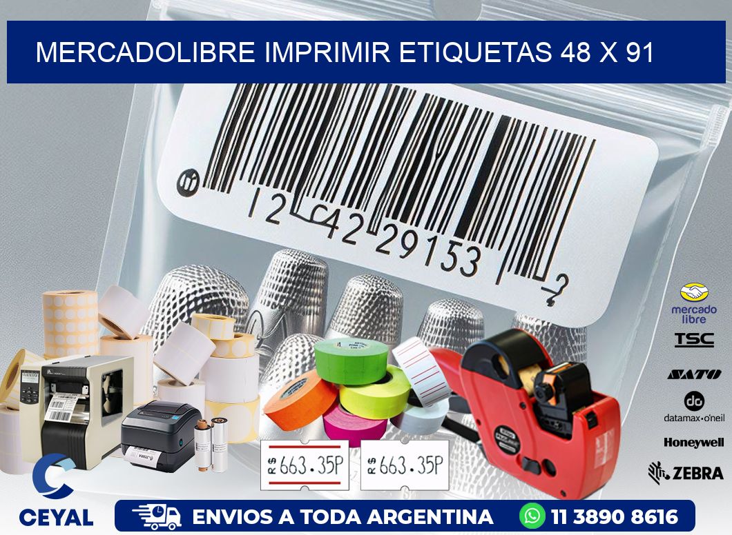 MERCADOLIBRE IMPRIMIR ETIQUETAS 48 x 91