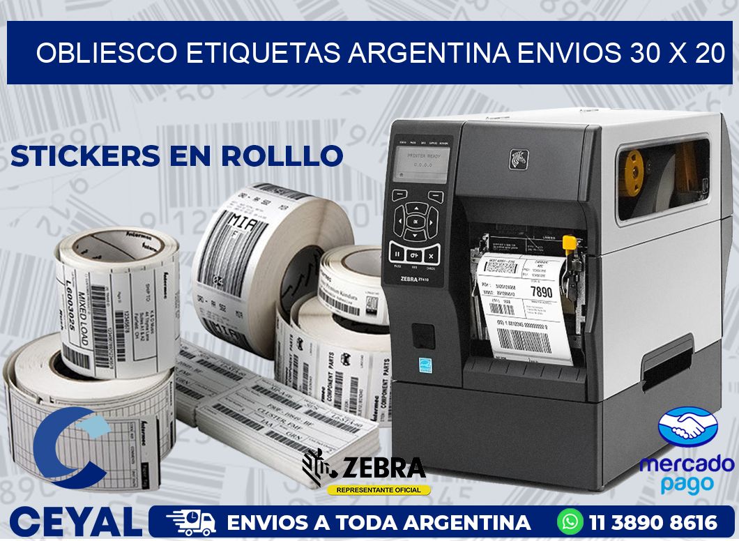 OBLIESCO ETIQUETAS ARGENTINA ENVIOS 30 x 20