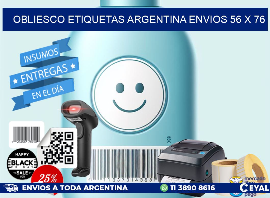 OBLIESCO ETIQUETAS ARGENTINA ENVIOS 56 x 76