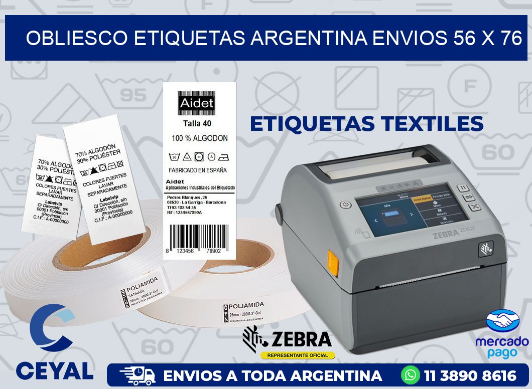 OBLIESCO ETIQUETAS ARGENTINA ENVIOS 56 x 76