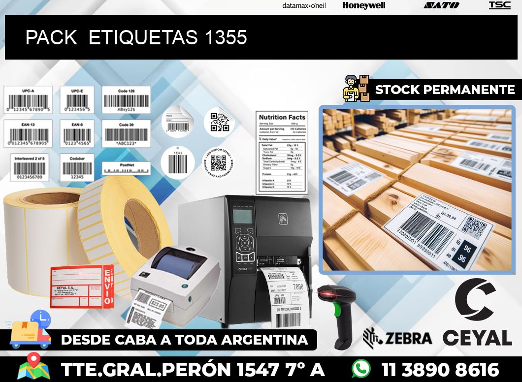 PACK  ETIQUETAS 1355