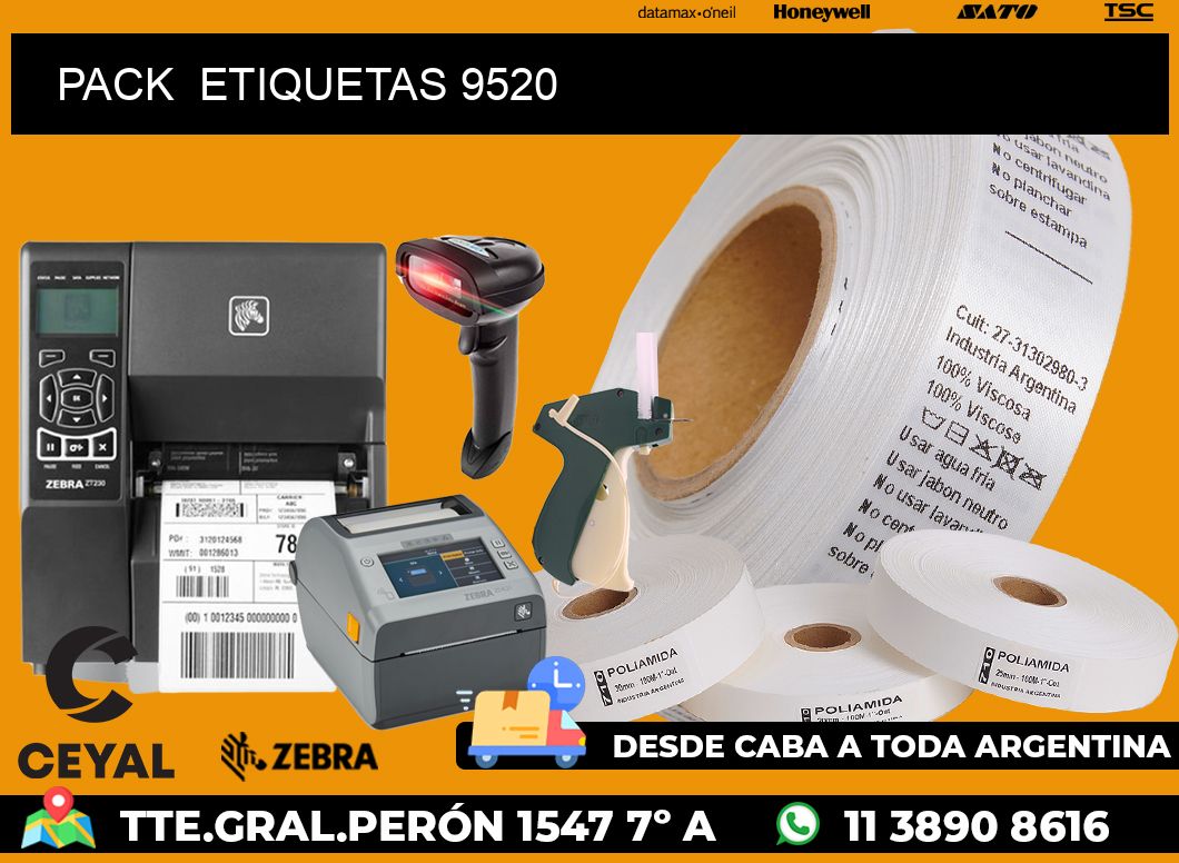 PACK  ETIQUETAS 9520