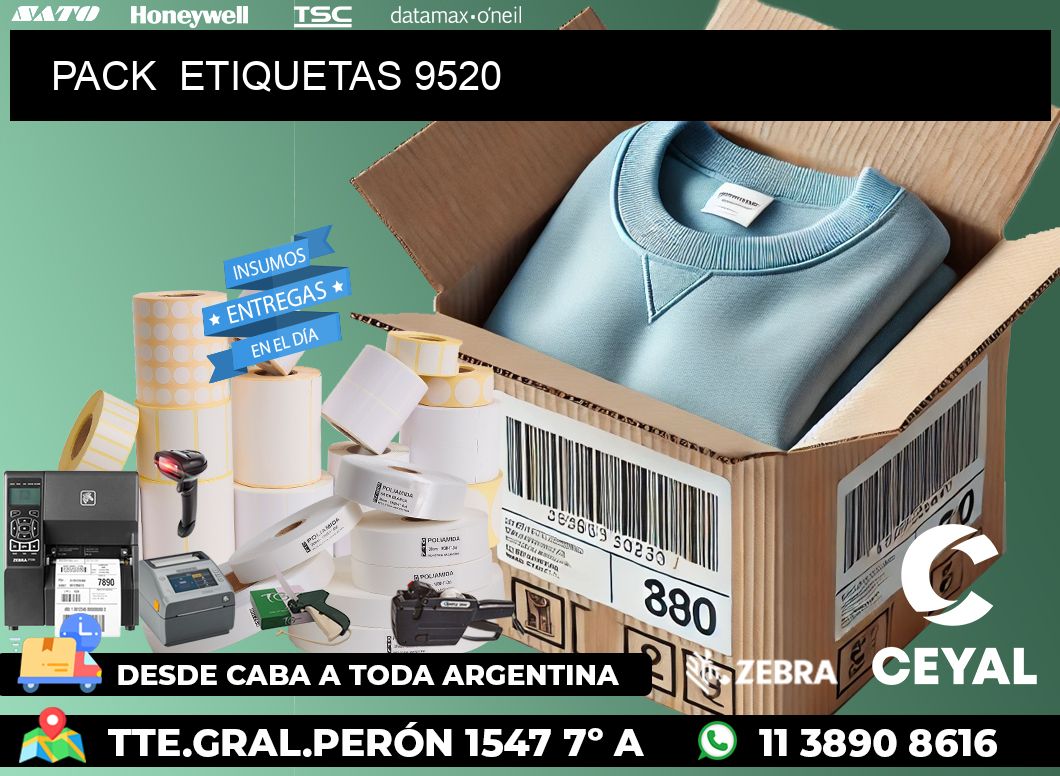 PACK  ETIQUETAS 9520