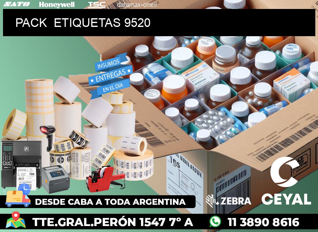 PACK  ETIQUETAS 9520