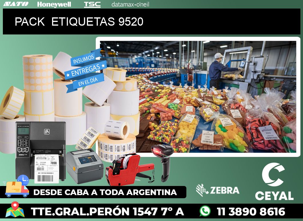 PACK  ETIQUETAS 9520