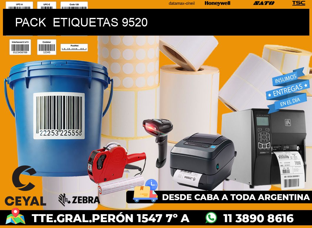 PACK  ETIQUETAS 9520
