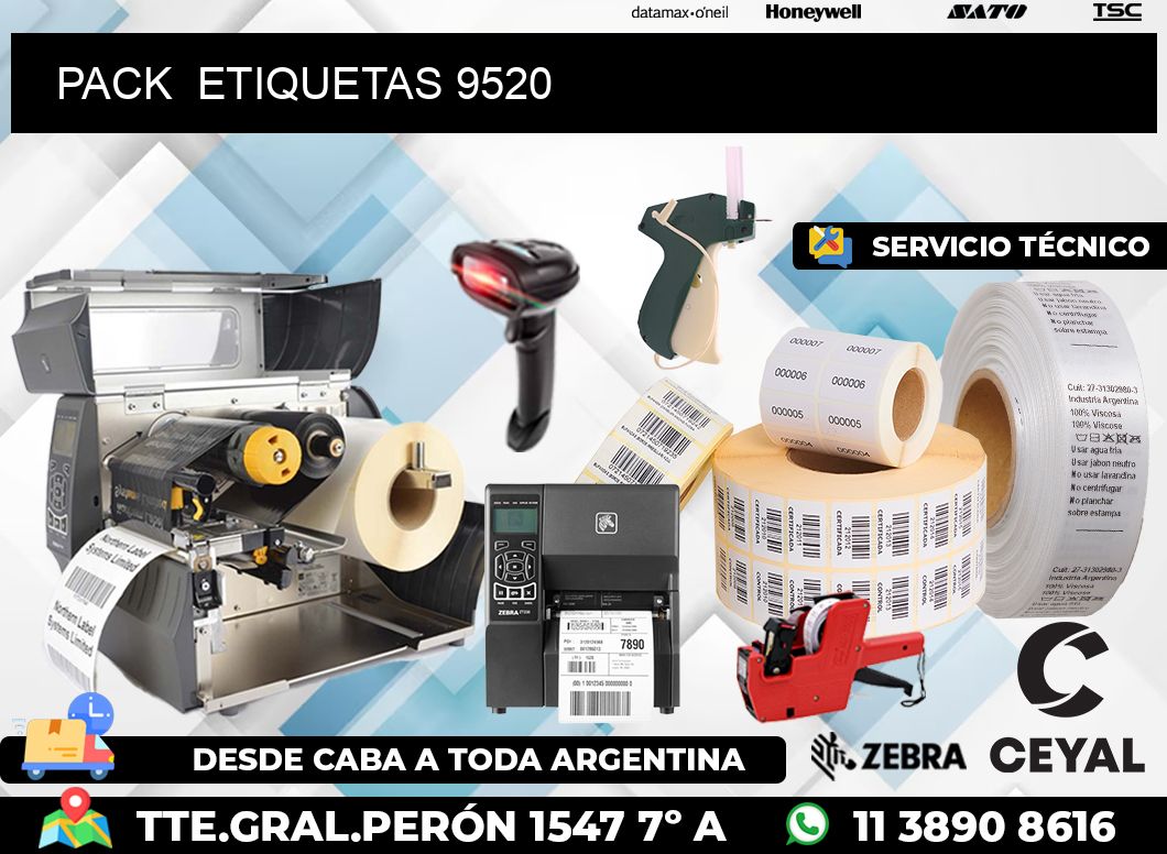 PACK  ETIQUETAS 9520