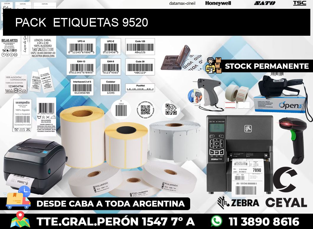 PACK  ETIQUETAS 9520
