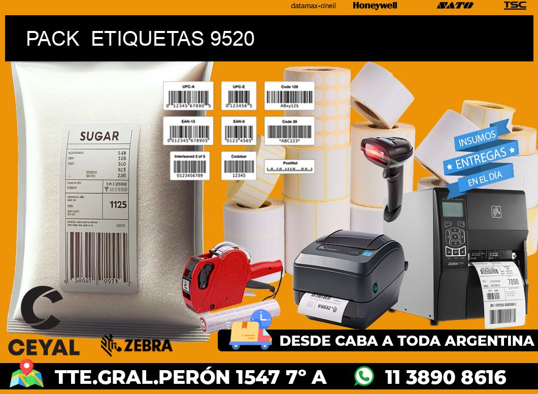 PACK  ETIQUETAS 9520
