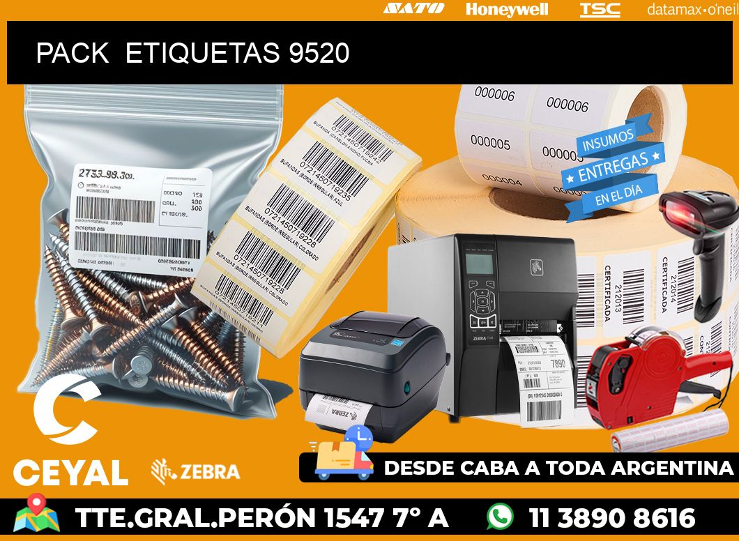 PACK  ETIQUETAS 9520