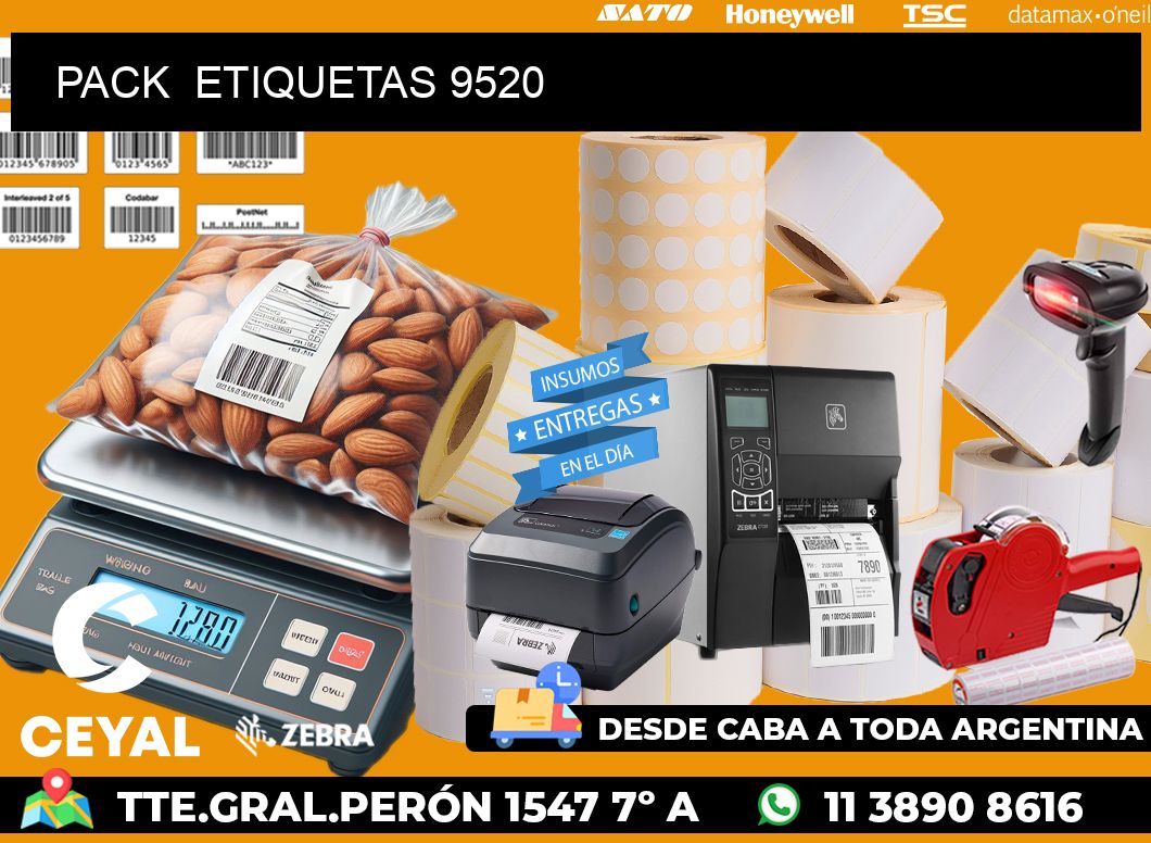 PACK  ETIQUETAS 9520