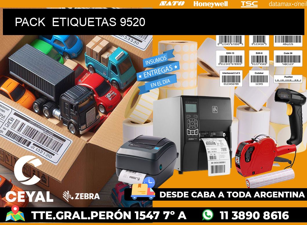 PACK  ETIQUETAS 9520