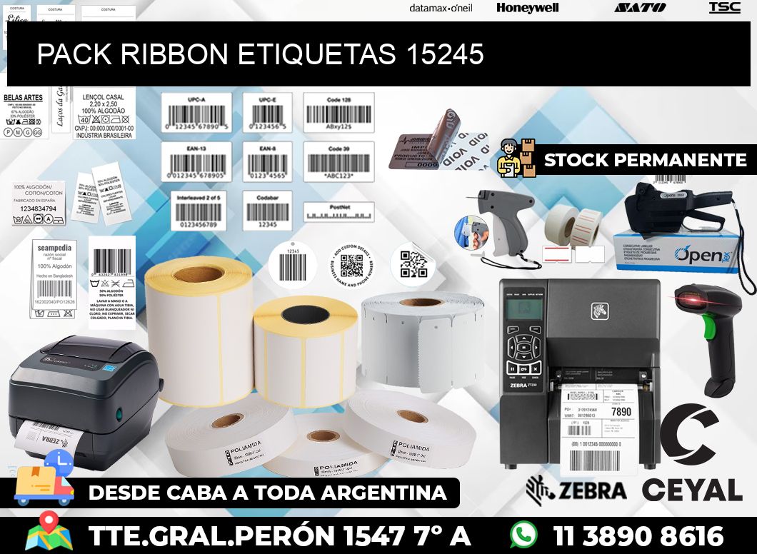 PACK RIBBON ETIQUETAS 15245