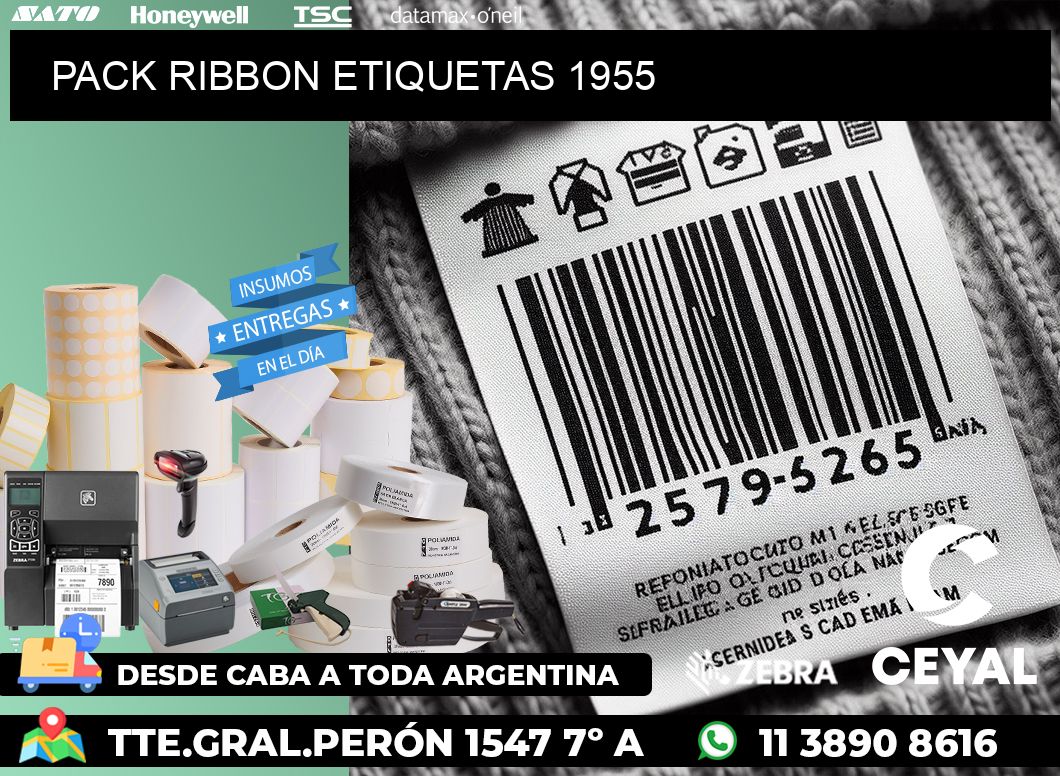 PACK RIBBON ETIQUETAS 1955