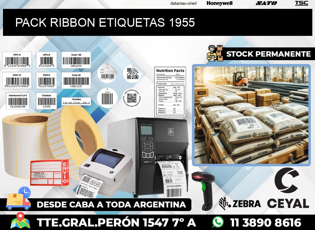 PACK RIBBON ETIQUETAS 1955