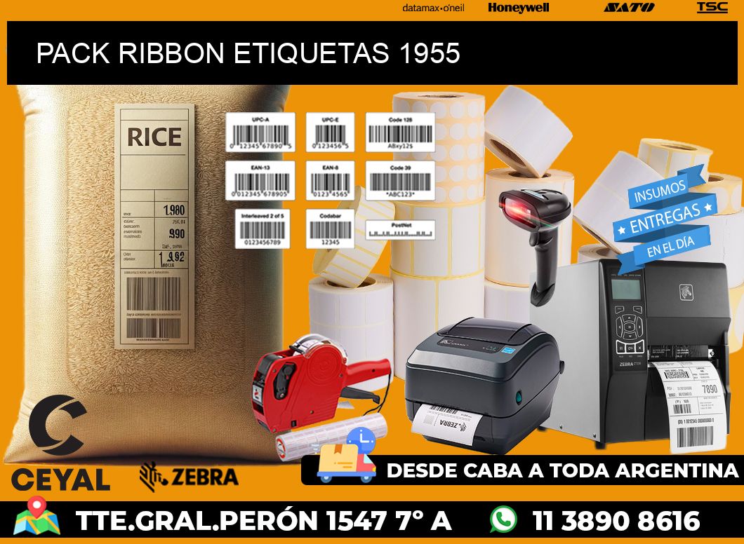 PACK RIBBON ETIQUETAS 1955