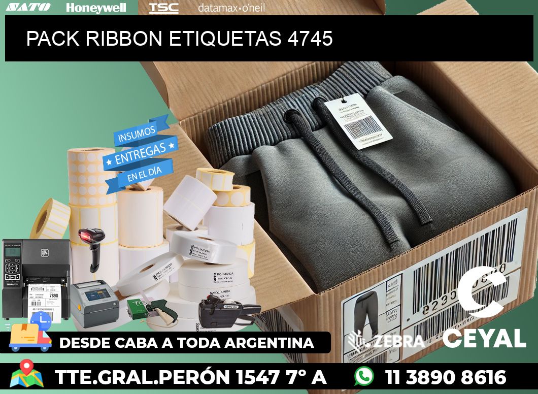 PACK RIBBON ETIQUETAS 4745