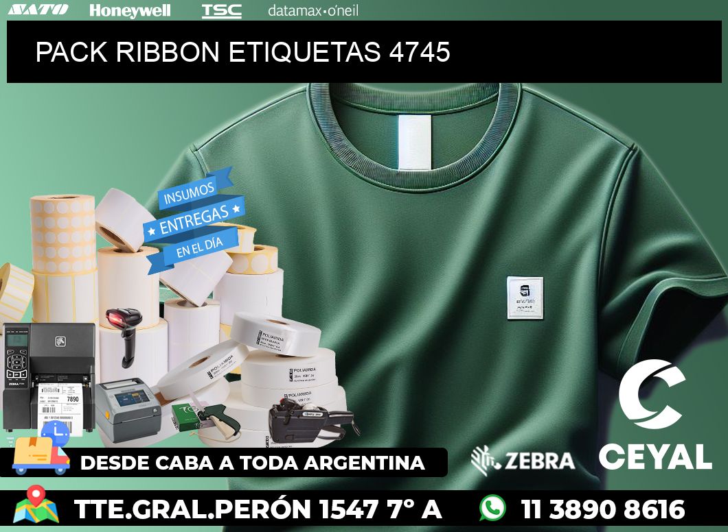 PACK RIBBON ETIQUETAS 4745