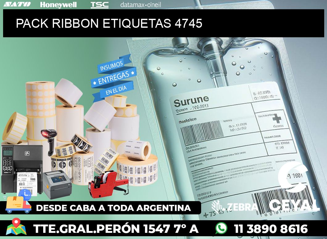 PACK RIBBON ETIQUETAS 4745