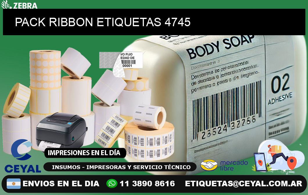 PACK RIBBON ETIQUETAS 4745