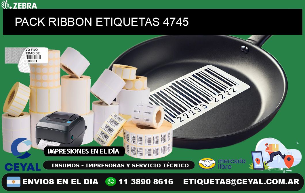 PACK RIBBON ETIQUETAS 4745