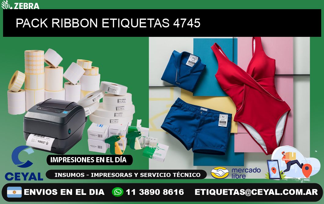 PACK RIBBON ETIQUETAS 4745