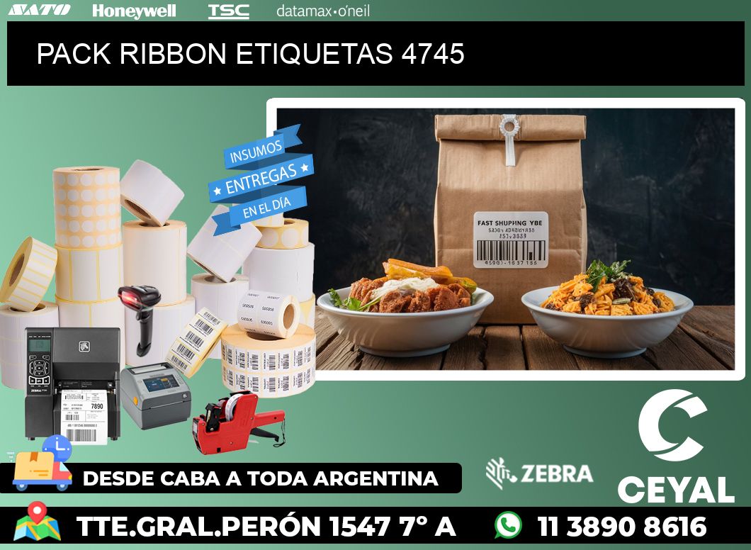 PACK RIBBON ETIQUETAS 4745