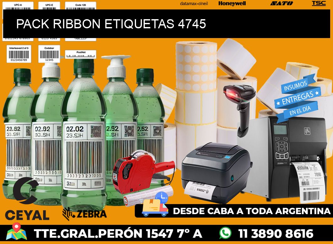 PACK RIBBON ETIQUETAS 4745