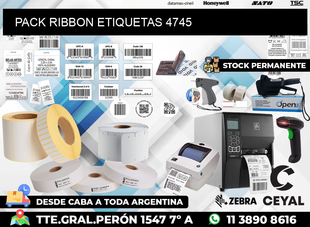 PACK RIBBON ETIQUETAS 4745